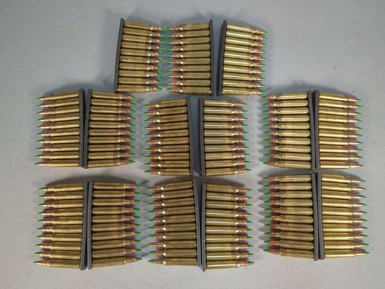 5.56mm Green Tip Ammo, Approx 150 Rds In 10-Rd Clips, Local Pickup Only image