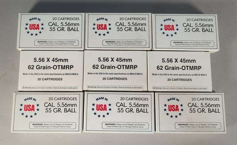 5.56mm 55 gr Ball Ammo, Approx 120 Rds, And 5.56x45mm 62 gr Ammo, Approx 60 Rds, Local Pickup Only image