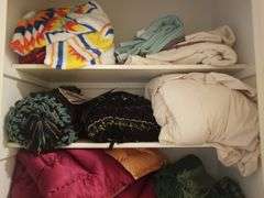 Linen Including Comforters, Throws, Throw Pillows, Sheets, And More, Contents Of 5 Shelves, Vacuum Accessories Not Included