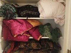 Linen Including Comforters, Throws, Throw Pillows, Sheets, And More, Contents Of 5 Shelves, Vacuum Accessories Not Included