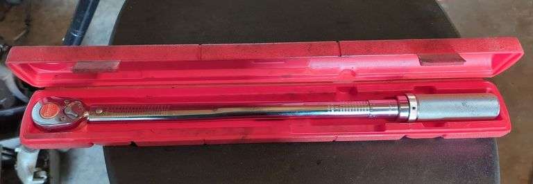 Snap-On 1/2" Flex Head Torque Wrench, Model QJR-3200-C, In Polyvinyl Case