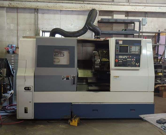 1994 Mori-Seiki SL-25 3 Phase CNC Lathe, Model SL-25B/500 - 6644, 70.75" x 113" x 60", With 10.5" Max Cut Dia, 20" Dia Swing, And 21" LOC, 10" Chuck, 10 Station Turret, With 26.4 Gal Coolant Tank, Mist Evacuation System, Foot Switch, Manuals And Fanuc MF-T6 Controls, Powers On, Bidder Responsible For Proper Electrical Disconnection, Capping, And Removal, See Details For Video
