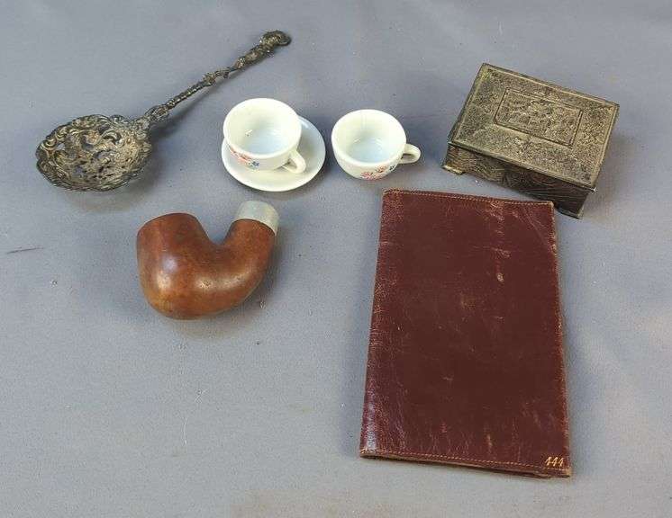 Miniature Teacups, Japanese Metal Jewelry Holder, Vintage Bill Fold, And More image