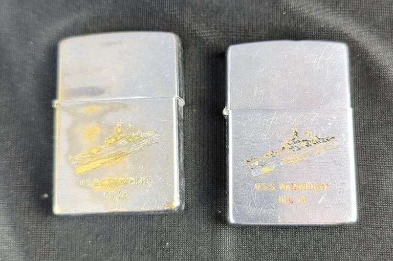 Zippo U.S.S. Wainwright DLG 28, Lid Is Not Attached And CG 28, Both Are Regular Size, Untested image