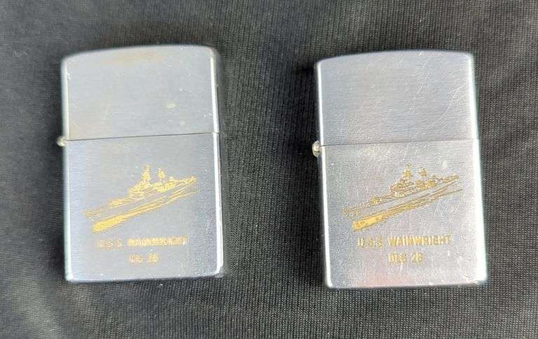 Zippo U.S.S. Wainwright DLG 28 And CG 28, Both Are Regular Size, Lids Are Not Attached, Untested image