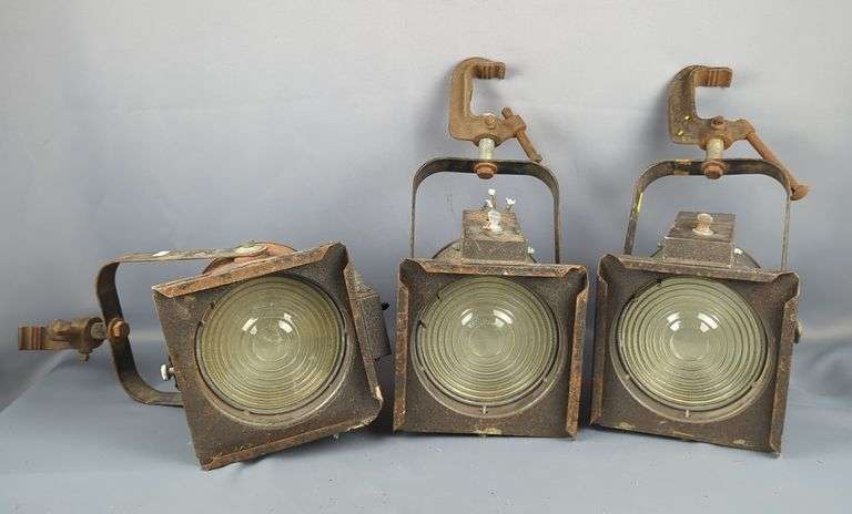 Fresnel Stage Spotlights, 6" Diameter, Qty 3, All Need Repair image