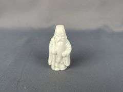 Porcelain Asian Figurines, 3", Qty 4 And Resin Buddha Bust, 6" x 4"
