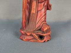 Fitz & Floyd Japanese Hand Painted "Ceramic Vernissage" Geisha, 11" And Hand Carved Chinese God Figurines, Approx 11", Qty 2
