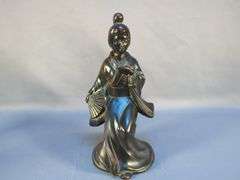 Fitz & Floyd Japanese Hand Painted "Ceramic Vernissage" Geisha, 11" And Hand Carved Chinese God Figurines, Approx 11", Qty 2