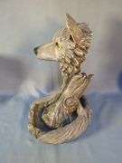 Classic Wildlife Collection Decorative Plate, 8", Wolf Figurine, Table Top Resin Fountain, 12", Missing Pump And Wiring And More
