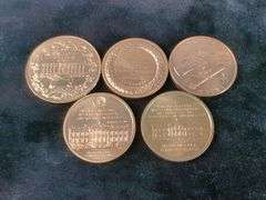 US Mint Medal Coins Featuring George W Bush, Bill Clinton, George Washington, Lincoln And The Adams, In Velvet Cases