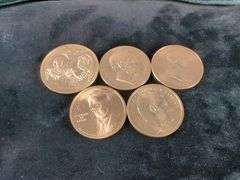 US Mint Medal Coins Featuring George W Bush, Bill Clinton, George Washington, Lincoln And The Adams, In Velvet Cases