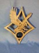 Bald Eagle Wooden Wall Plaque Clock, Battery Operated, 12" x 14.5" And Carved Wall Clock, 13" x 10.5"