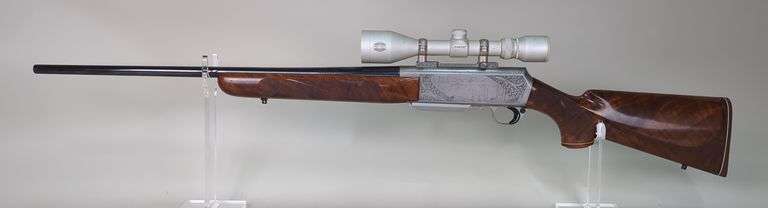 Belgium Browning BAR .338 Win Mag Rifle SN# 28945M70, Simmons AETEC 2.8-10x44 Scope, Etched Receiver image