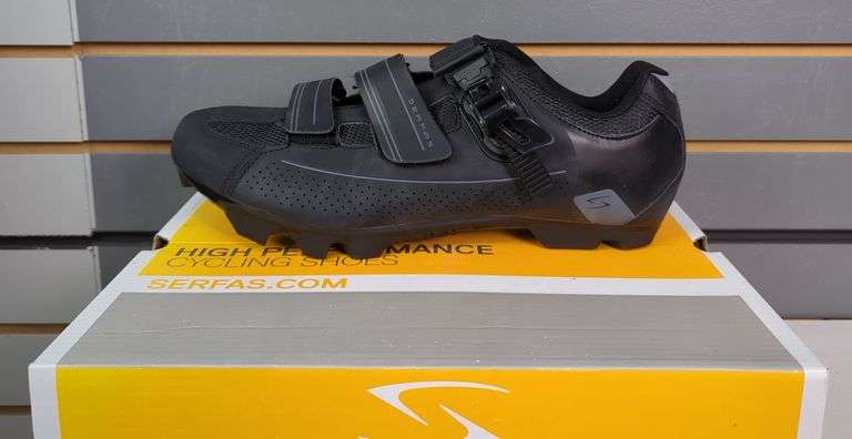 Serfas Switchback Buckle Black Cycling Shoes, Men's, Size 13 image