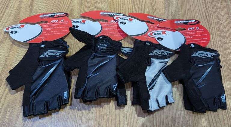 RavX Fit X Men's Premium Road Racing Gloves, Qty 4 image