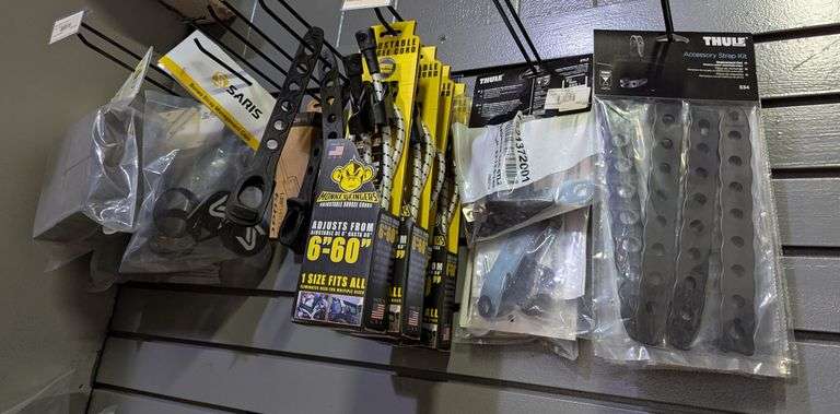 Assorted Bike Rack Accessories: Straps, Pads, and Locks image