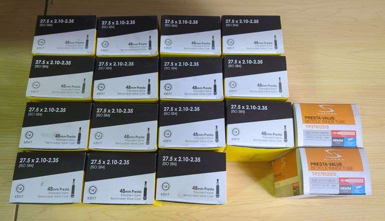 Serfas And Sunlite Presta Valve Bicycle Inner Tubes, 27.5 x 2.10-2.35 And 27.5 X 1.25/1.5, Approx Qty 17 image