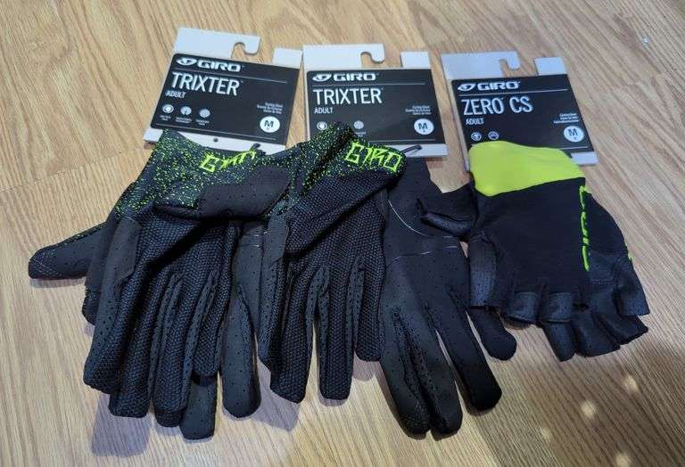 Giro Adult Cycling Gloves Size Medium, Qty 3 Pair image