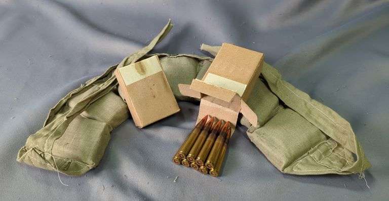 7.9mm Ammo, Approx 100 Rds, Some In Stripper Clips In Bandolier, Local Pickup Only image