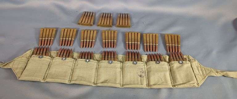 8mm Mauser Ammo, Approx 85 Rds, Some In Bandolier, Local Pickup Only image