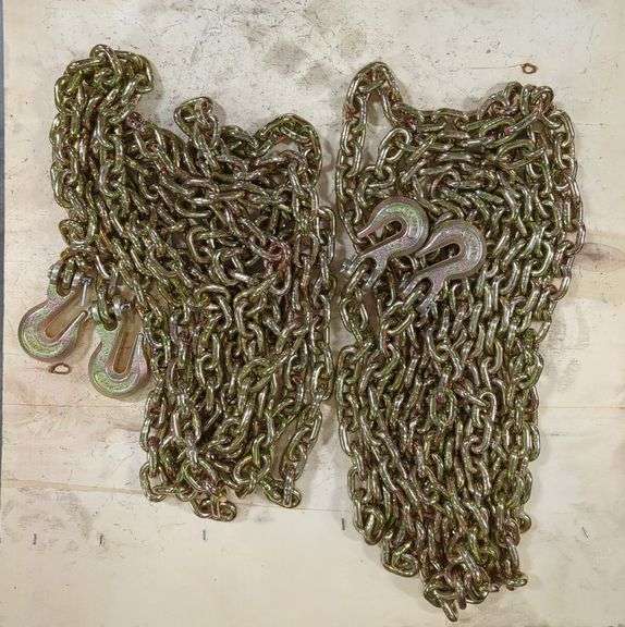 Heavy Duty 5/16 Tow Chains With Forged Hooks, Qty 2 image