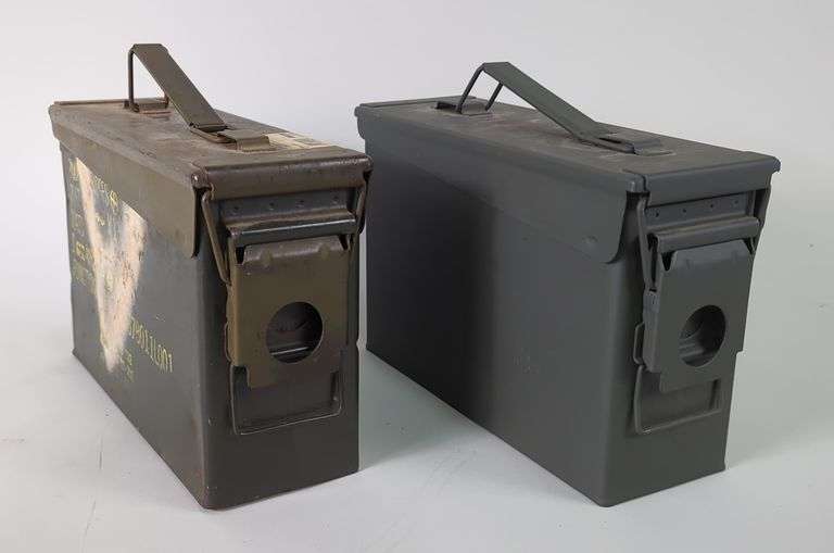 Metal Ammo Cans, 7" X 4" X 11", Qty 2 image