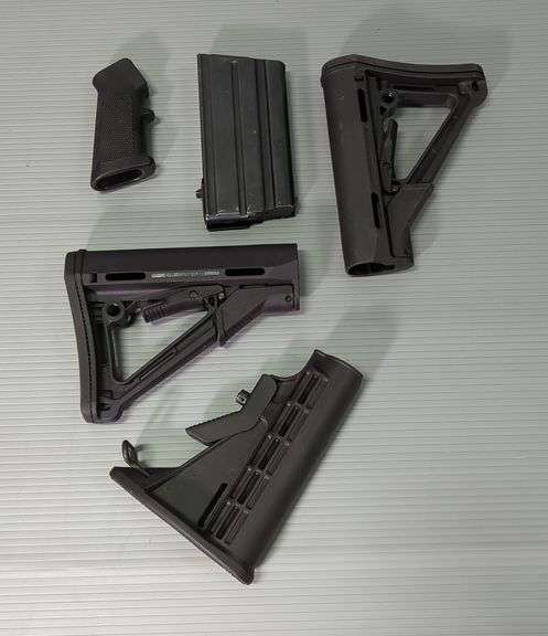 Magpul Industries Corp And Stag Arms AR Stocks, Qty 3, .308 Win 20 Round Mag, And Grip image