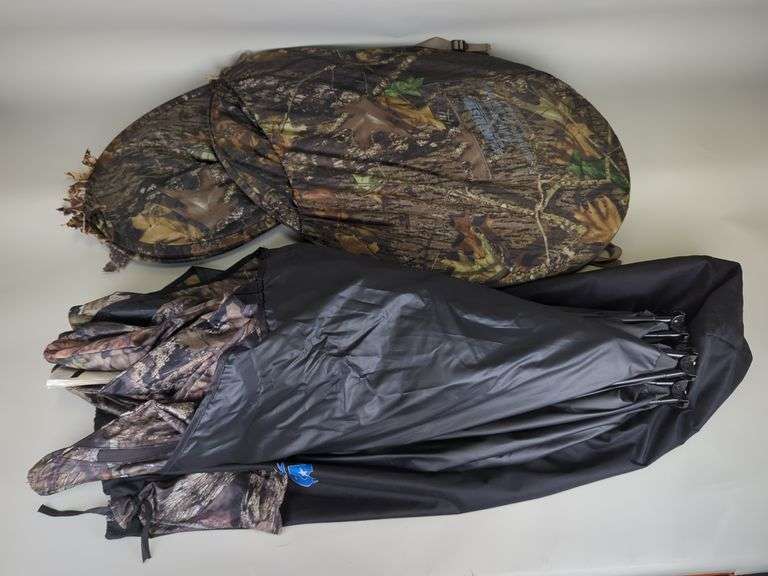 Ameristep Dominator Ground Blind With Paperwork, In Carry Bag, And Ameristep Multi Season Outhouse Pack-In Blind image