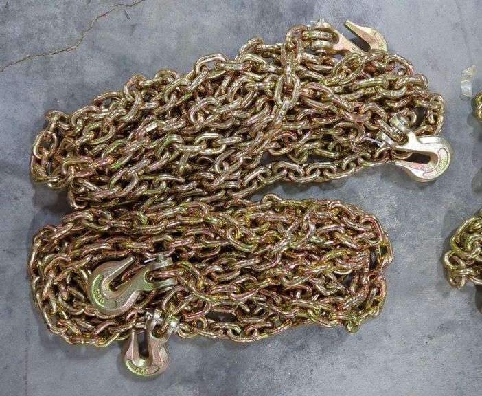 Heavy Duty 5/16 Tow Chains With Forged Hooks, Qty 2 image