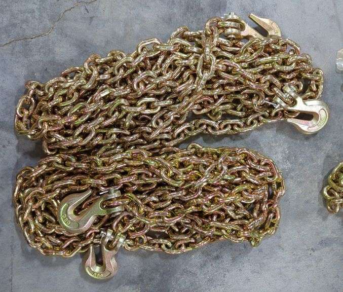 Heavy Duty 5/16 Tow Chains With Forged Hooks, Qty 2 image