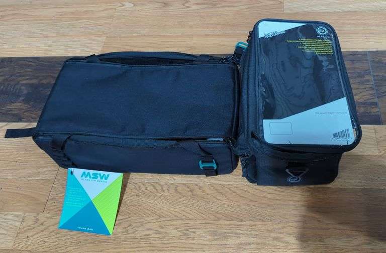 Sunlite Map Tour Handlebar Bag And MSW Blacktop Series Trunk Bag image