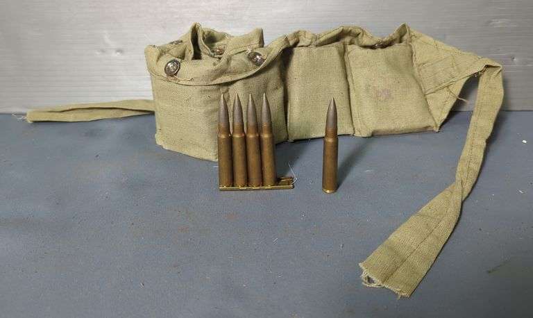 8mm Mauser Ammo, Marked 7.9 From 1945, Approx 70 Rds Includes Bandolier, Local Pick Up Only image
