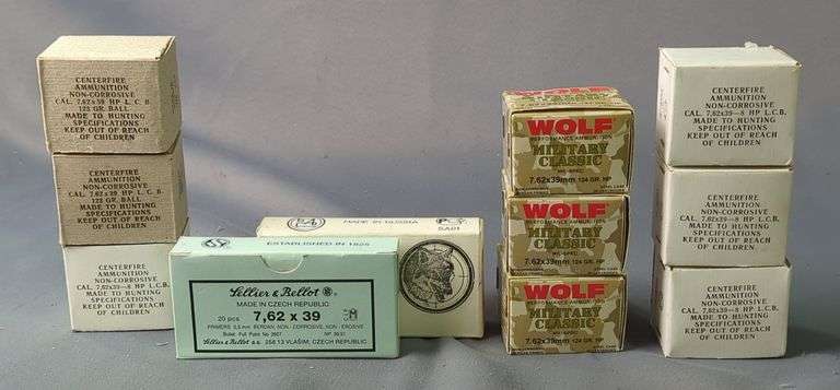 7.62x39mm Ammo, Approx 220 Rds, Brands Include Wolf, Sellier & Bellot, Centerfire, And More, Local Pickup Only image