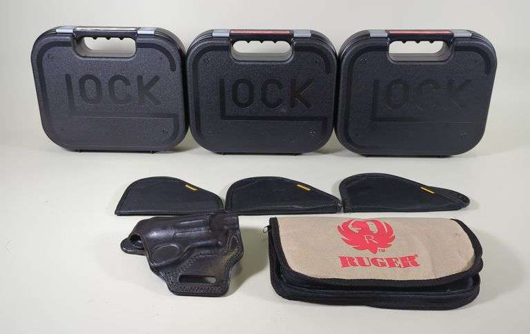 Pistol Cases And Holsters, Qty 8, Brands Include Glock, Ruger And More image