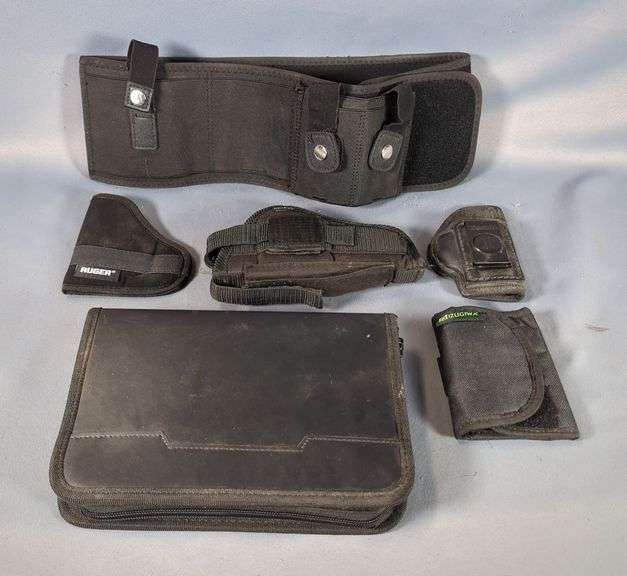 Bulldog, Ruger, And Tagua Nylon Holsters, Mizugiwa Ammo Pouch, Conceal Carry Holster In Pouch, And A Conceal Carry Belly Band image