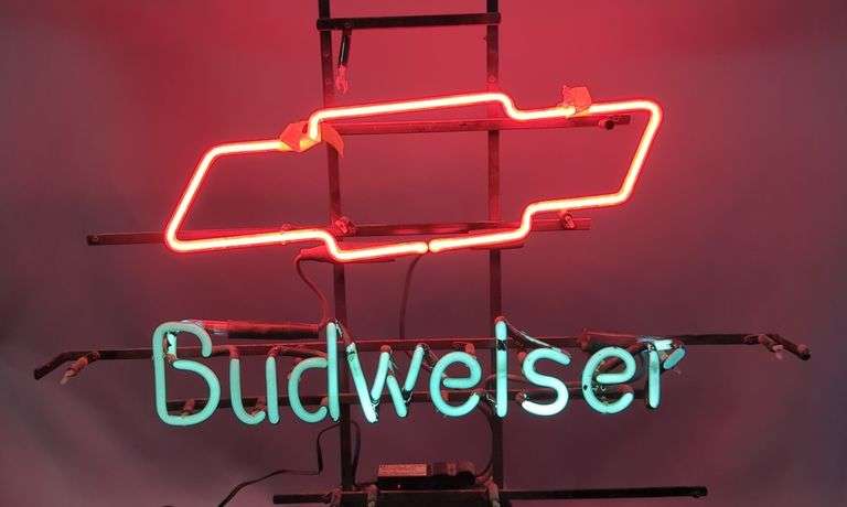 Budweiser Chevrolet Neon Sign image