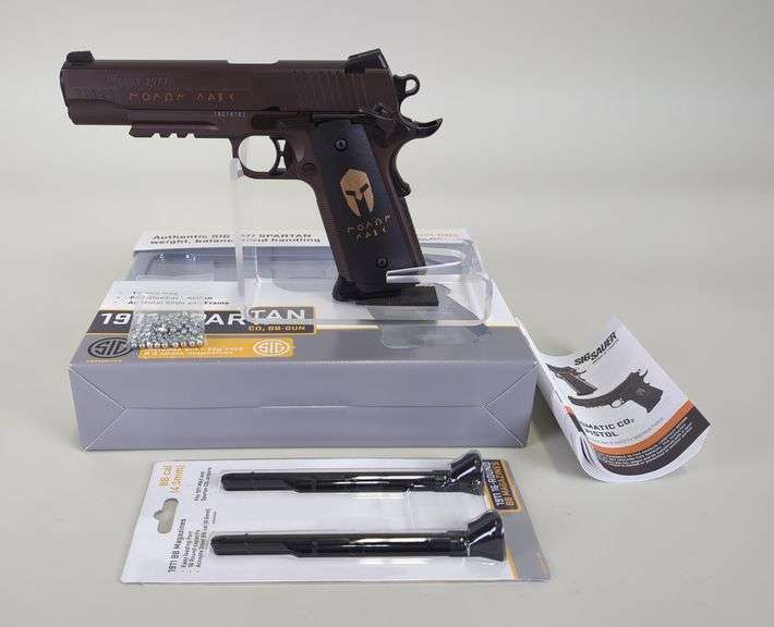 Sig Sauer 1911 Spartan 4.5mm Cal  CO2 Airgun SN# 18G18783, 2 Additional Mags, New, In Box image