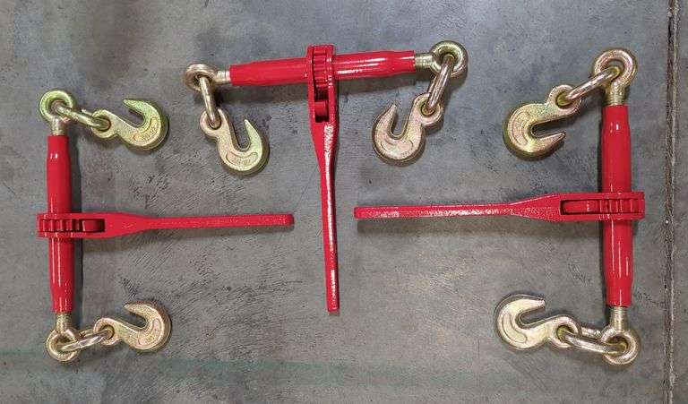 Ratchet Load Binder 3/8"-1/2" With Hooks, Qty 3 image