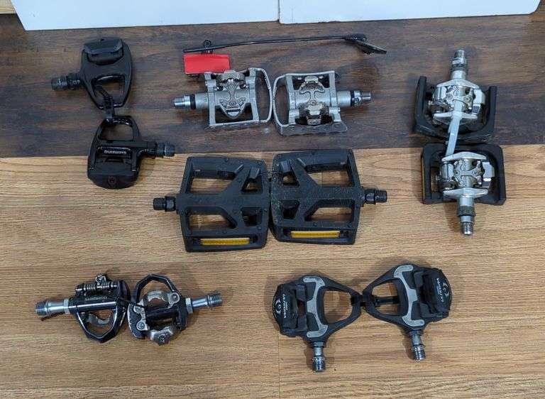 Bicycle Pedals Assortment Including Shimano, Specialized, Ultegra, And More image
