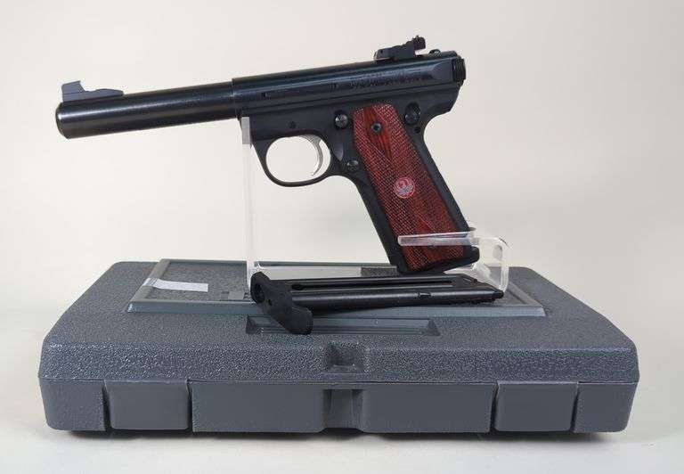 Ruger Target Model 22/45 MK III .22 LR Pistol SN# 271-43028, 2 Total Mags, Wood Grips, Target Sights, Paperwork, In Hard Case image