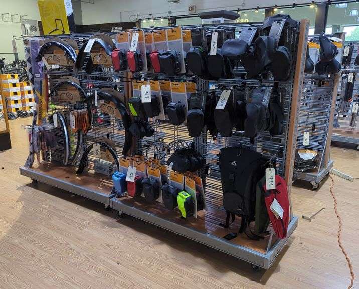 Metal And Wood Rolling Retail Display Rack Units, Qty 2, Contents NOT Included image
