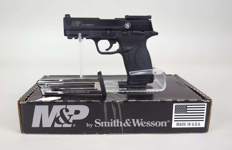 Smith & Wesson M&P 22 Compact .22 LR  Pistol SN# HJF3159, Original Sight (Loose), Tools, 2 Total Mags, Paperwork, In Box image