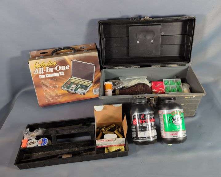 Reloading Supplies, Includes Hodgdon Pistol Pellets, Pyrodex And Triple Se7en Muzzleloading Propellant, Powder Flasks, Powder Measure, Percussion Caps, Lead Balls, Wads, And More, Local Pickup Only image