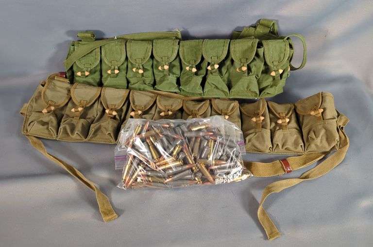 7.62x39 Ammo, Approx 290 Rds, Some On Stripper Clips In Bandolier, And 7.9mm Ammo, Approx 34 Rds On Stripper Clips In Bandolier, Local Pickup Only image