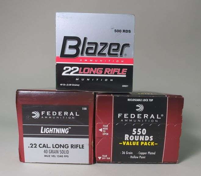 Federal And Blazer .22 LR Ammo, Approx 1550 Rds, Local Pickup Only image
