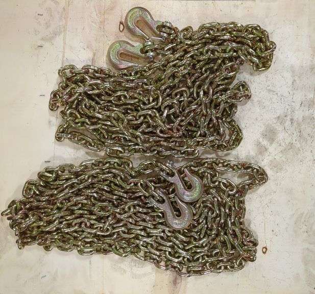 Heavy Duty 5/16 Tow Chains With Forged Hooks, Qty 2 image