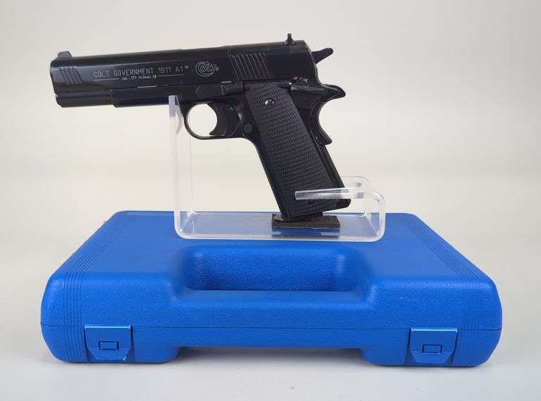 Umarex Colt Gov't 1911 A1 .177 Pellet  CO2 Airgun SN# F070723193, Pellets, CO2 Cartridge, Paperwork, In Hard Case image