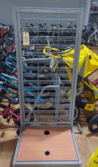 Metal And Wood Rolling Retail Display Rack End Cap Units, Contents NOT Included image