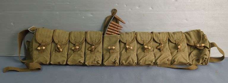 Military Ammunition Bandolier with 7.62 x 39mm Ammo, Approx 220 Rds, Local Pick Up Only image